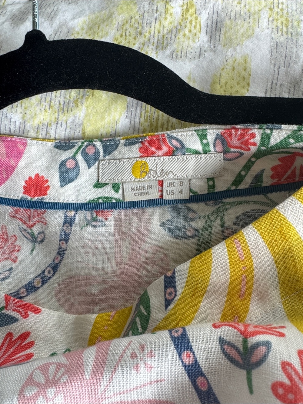 Boden Floral Palm Print Blouse in White, Yellow, Pink & Blue - Picture 3 of 7